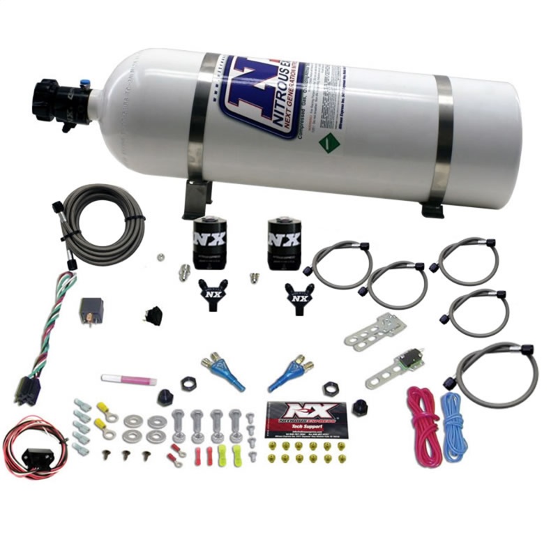 Infiniti G37 Nitrous Oxide Injection System Kit - Nitrous Express - Dual Nozzle (35-150HP) w/15lb Bottle - `03-`18 Infiniti G37 Nitrous Oxide Injection System Kit - Nitrous Express - Dual Nozzle (35-150HP) w/15lb Bottle - `03-`18